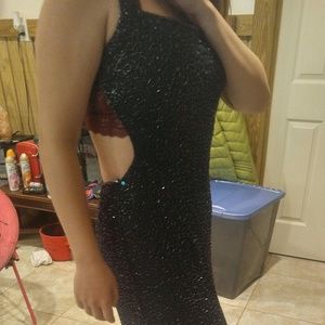 Navy leg slot ball/ evening/ prom gown